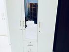 Melamine White 3 Door Mirror Drawers Wardrobe Code 567