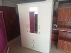 Melamine White 3D Cupboard With Mirror