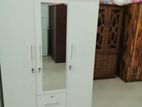 Melamine white 3door cupboard with mirror