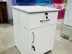 Melamine White Bedside Cupboards