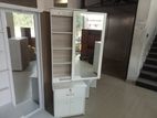 Melamine white dressing table with cupboard