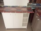 Melamine white iron cupboard with rack 006