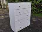 Melamine White Large Chest Of Drawer Cupboard