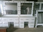 Melamine White Modern Dressing Table with Cupboard