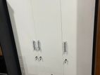 Melamine White Three Door Wardrobe with Bottom Drawers 6x4ft