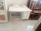 Melamine White Writing Table with Cupboard 005