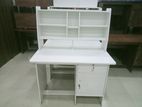 Melamine White Writing Table with Cupboard 4 by 2
