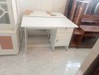 Melamine White Writing Table with Cupboard 4by2