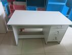 Melamine White Writing Table with Cupboard 5 by 3