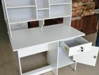 Melamine White Writing Table with Cupboard