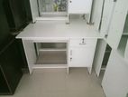 Melamine White Writing Table with Cupboard