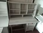 Melamine Writing Table with Rack and Cupboard