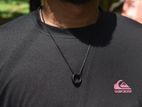 Men Black Ring Chain Necklace