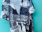 Men Newspaper Print Shirt