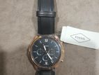 Men's Fossil Neutra Chronograph Black Leather Watch FS5381