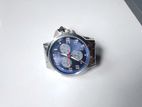 Men's Stainless Steel Blue Watch