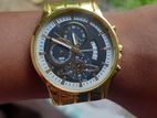 Men's Stainless Steel Gold Watch