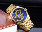 Men’s Stainless Steel Quartz Watch | Gold Dragon Fashion Wrist