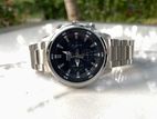 Mens Wristwatch Casio Mtp-E505 D-1 Avdf Chrono Stainless Steel Black