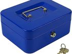 Metal Cash Box (10 Inch) Key Lock Blue