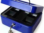Metal Cash Box with Jewelry Safe Locker Plastic Coin Tray Key Lock