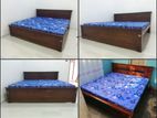 Mew Teak 72x72 King Box Bed With Double Layer Mattresses