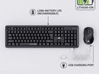 MIKUSO KB-C028 Wireless Keyboard with Mouse Combo Rechargeable