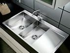 Milano Black Kitchen Sink Stainless Steel Water Fall Display 75X46
