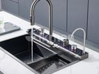 Milano Kitchen Sink Stainless Steel Water Fall Display 75X46 7 in 1