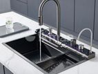 Milano Kitchen Sink Stainless Steel Water Fall Display 75X46 Blue Whale