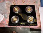Mitshu 4 Burner Glass Top Gas Cooker