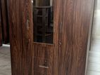 Modern 3 Door Melamine Glass Wardrobe