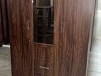 Modern 3 Door Melamine Glass Wardrobe