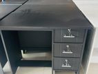 Modern 36x18” Blk 3 Drawer Table