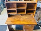 Modern 36x18” Oak Study Table with Rack