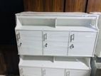 MODERN 4FT WHITE MELAMINE R/M PANTRY CUPBOARD