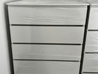 MODERN 5 DRAWER FINGER PULL WHITE CUPBOARDS