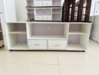 Modern 65” White Mid-Drawer Tv Stand