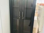 MODERN 6FT BLACK GLASS CUPBOARDS