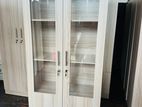 MODERN AMERICAN WHITE BTM CLOSED GLASS CUPBOARDS