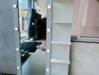 Modern Beauty Mirror with Side Rack & Lights