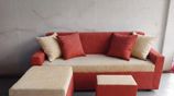 Modern Colour Fabric Sofa Set With Stool pillow .