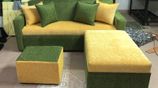 Modern Colour Fabric Sofa Set With Stool pillow .