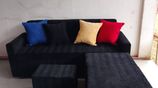 Modern Colour Fabric Sofa Set With Stool pillow .