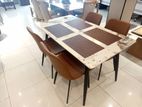 Modern Dining Table 4 Chair Set