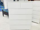 Modern Finger Pull White Chest of Drawer Set