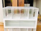 Modern Mdf 4*4 Ft Design Rack with Middle Glass
