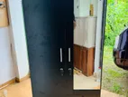 Modern Melamine 2 D Blk Wardrobe with Mirror