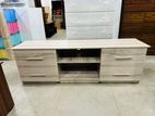 Modern Melamine American White 5 Ft Side Drawer Tv Stand