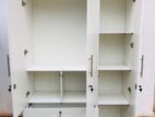 MODERN MELAMINE WHITE 3D LARGE 2 DRAWER WARDROBE WITH OUT MIRROR